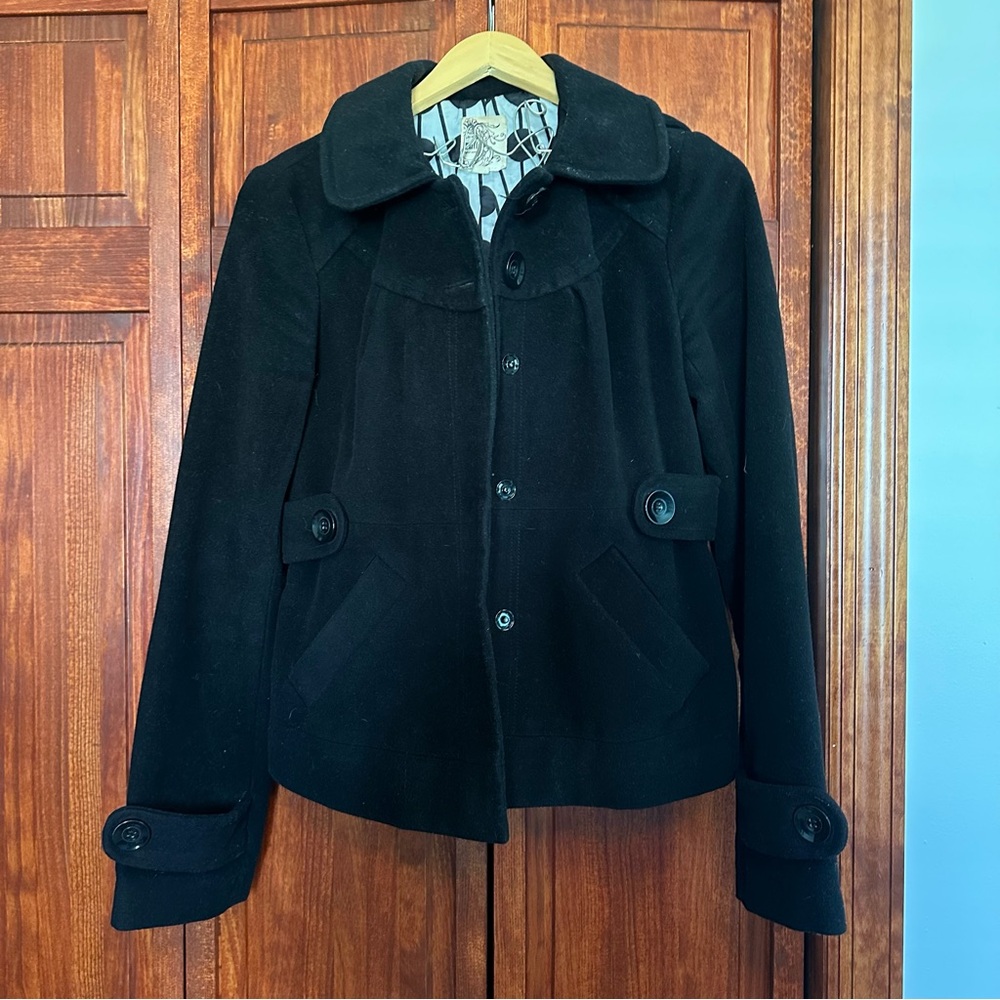 Tulle Black Pea Coat